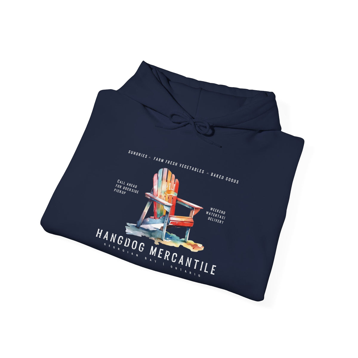 Watercolour Dock Chair Hangdog Mercantile Hoodie