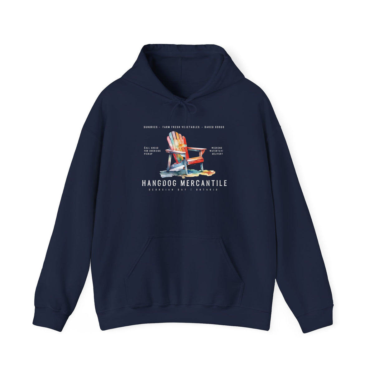 Watercolour Dock Chair Hangdog Mercantile Hoodie